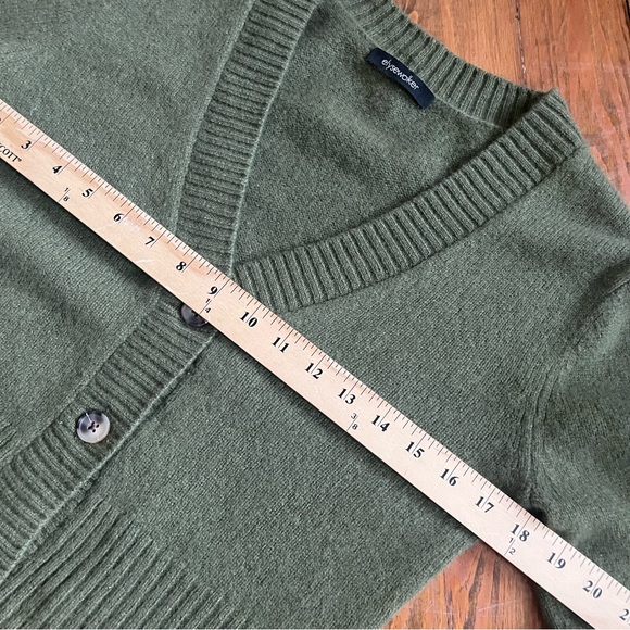 ELYSEWALKER Dove Cropped Cashmere Cardigan Bayleaf Olive‎ Green Luxurious size S - Picture 15 of 16